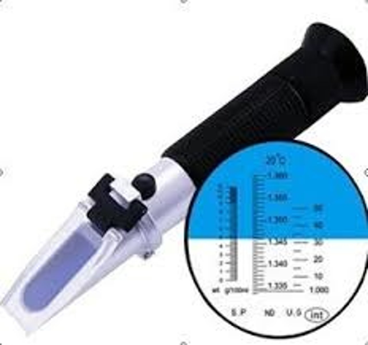 <p>Reagent strip - relies on the fact that most healthy people will</p><p>not have glucose or protein in their urine, and it will only measure the ionic solutes present (not a true specific gravity, sometimes called ionic specific gravity)</p><p>Refractometer (picture) - as the light passes through the urine, it is bent to a certain degree depending on the amount of solutes present</p>