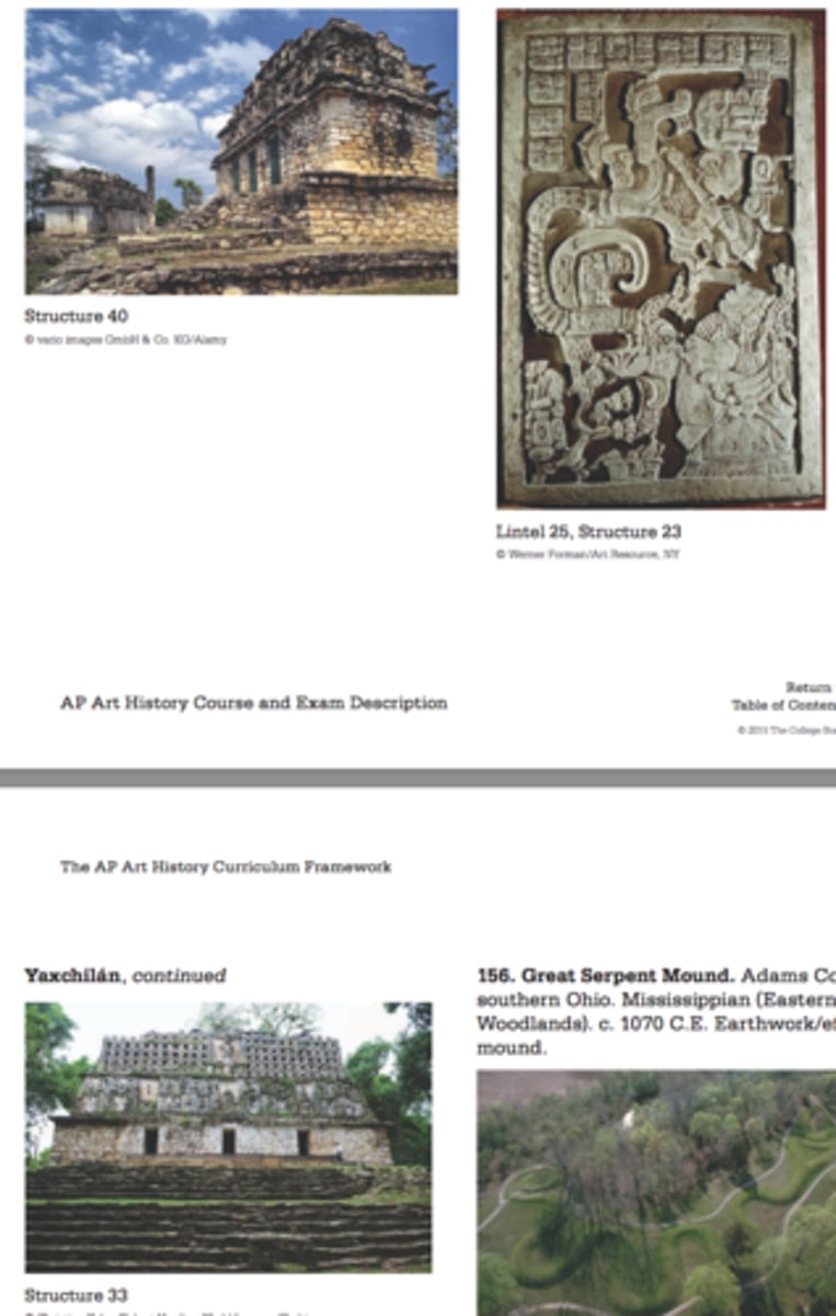 <p>mayan; 725 CE; limestone; modern day mexico; very promient site, built near a river; Sheild Jaggure and his son comissoned most of the buildings and the art; usually the buildings have 3 openings (don't really know exactly what happened in the buildings); combs = architectual elements that make something look taller than it is = in the middle of it would have had a scuptural frieze; lintel = any horizontal peice --&gt; they are made for acts of trasnitions from wordly to otherwordly; our lintel sticker is about lady xok = the emperors 1st wife = may have been were hew tomb is; (kings and queens show themselves as intermedaries b/w the gods; this lintel shows blood letting = it was how royalty would connect themseleves to the gods which sepereates her from ordinary citizens; in our sticker = she lights her blood on fire (to heighten religious experience) and then a serpent animal spirit comes out of her mouth</p>