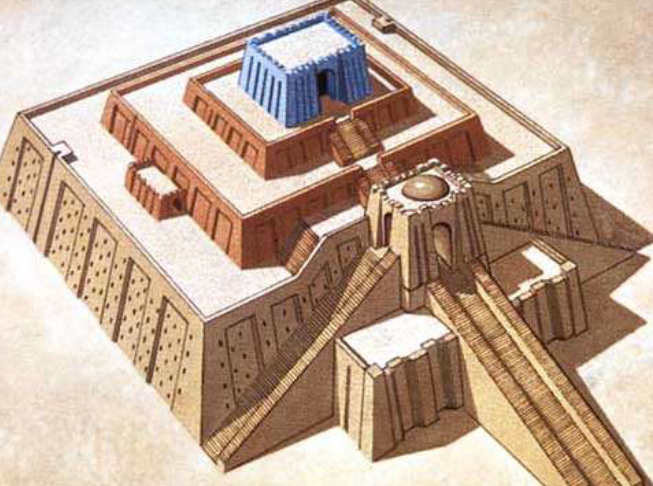 <p>eveloped in the Neo-Sumerian period (ca. 2150 – 2000 BCE).</p><p>• Materials:</p><p>Sun-dried bricks bonded with bitumen, reed matting, or rope,</p><p>finished with a weather-resistant exterior layer of kiln-fired bricks.</p><p>• Design:</p><p>1. Elevate the temples to the gods in the heavens;</p><p>2. Represent the mountains, where Sumerians and their</p><p>successors originally came from;</p><p>3. Protect the temples from flood waters;</p><p>4. Visually prominent in the city.</p><p></p>