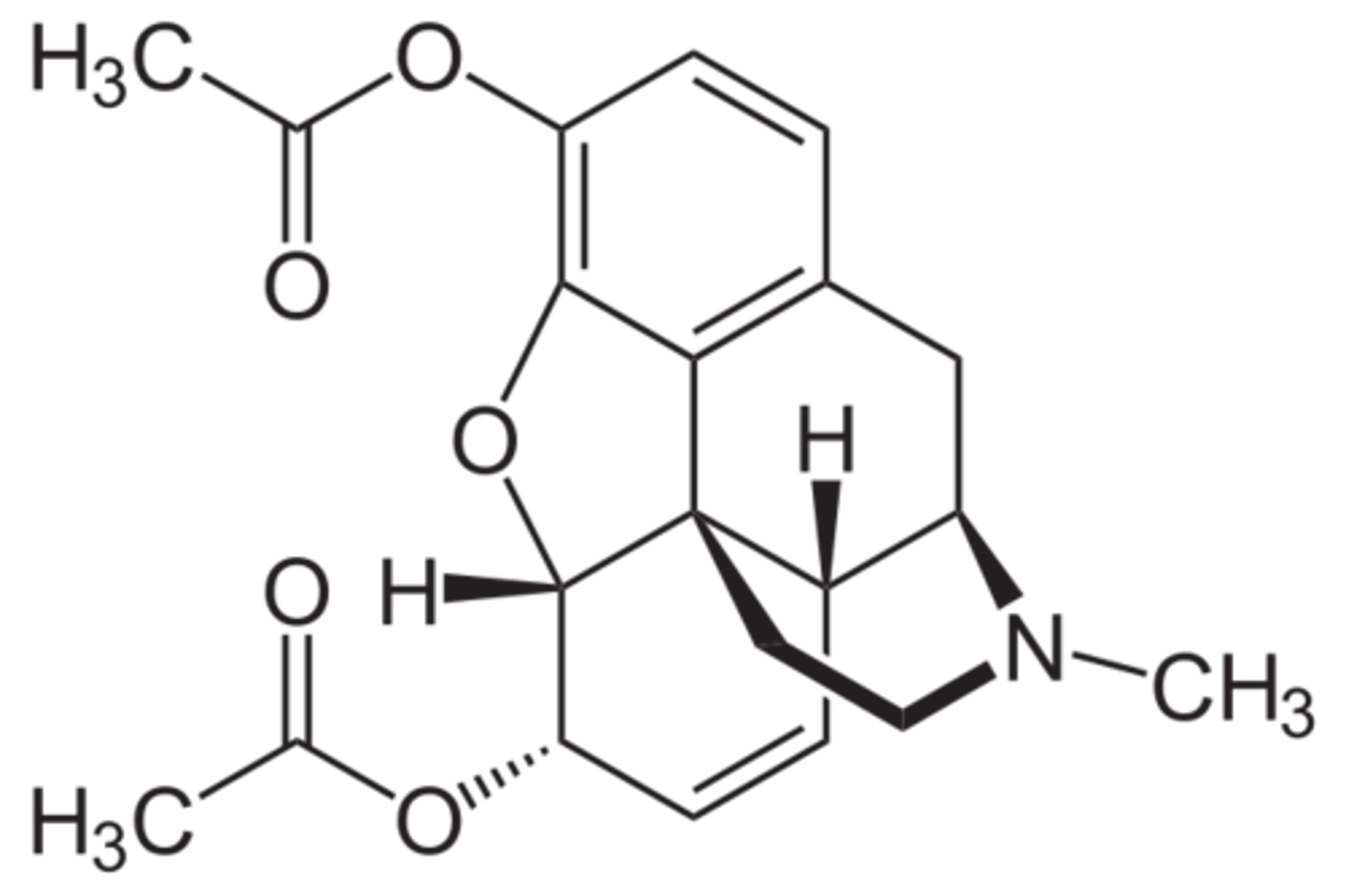 <p>Heroine</p><p>acetylation of morphine</p><p>increase danger of habit formation</p>