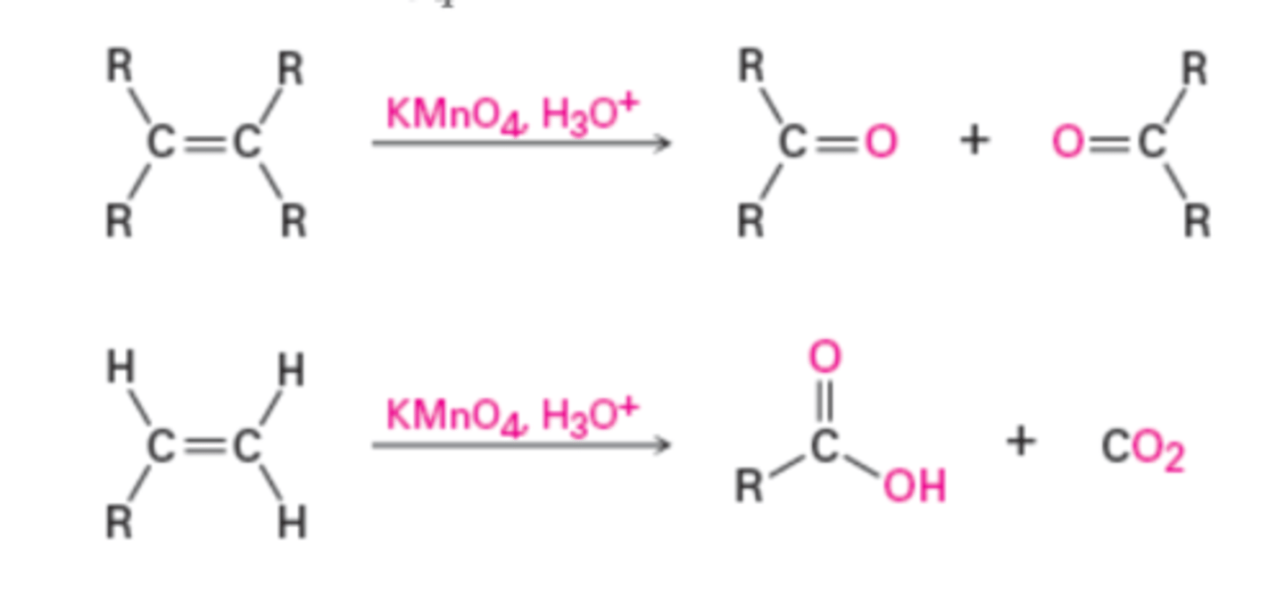 <p>Reaction with KMnO4 in acidic solution</p>