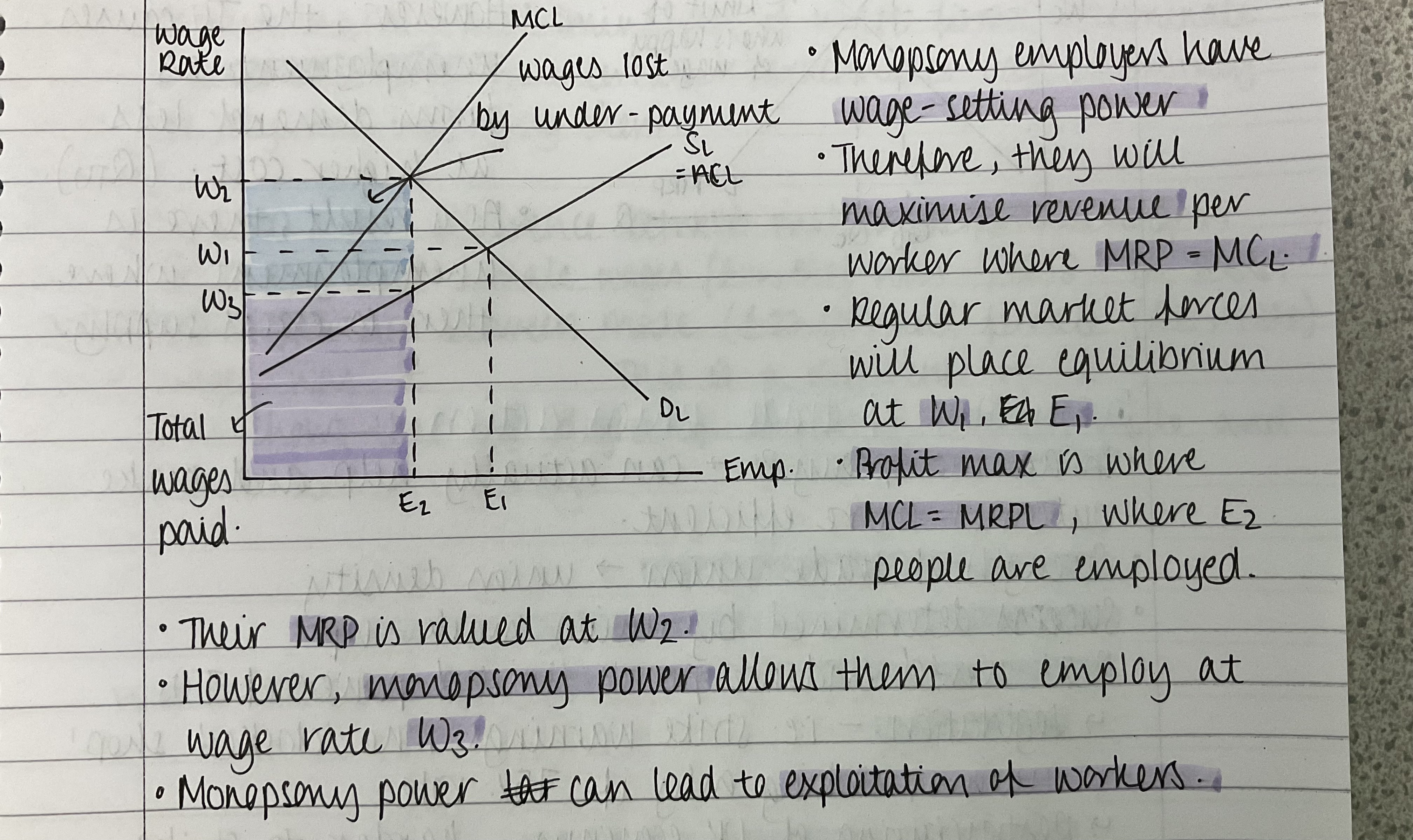 <p>Monopsonies have wage-setting power so will often exploit their workers</p>