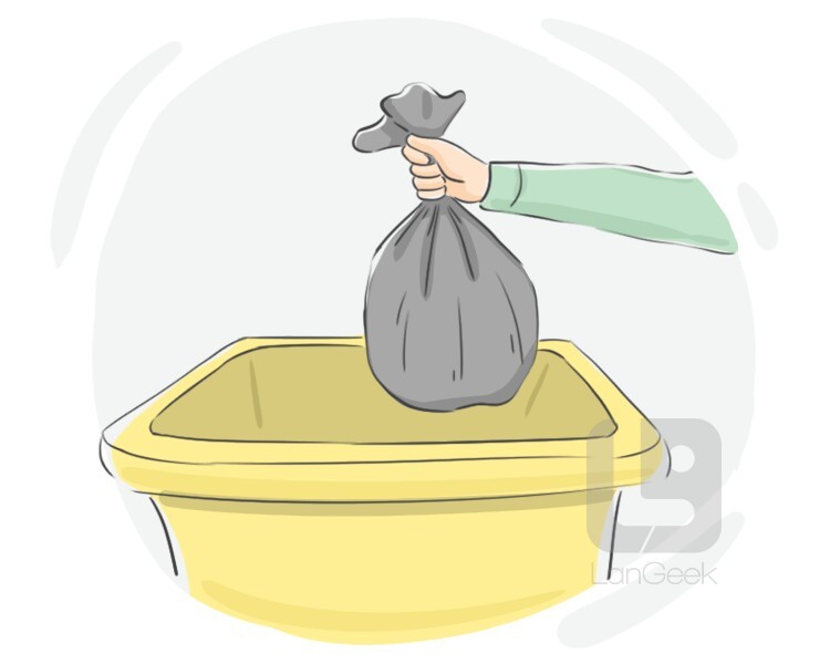 <p>To <strong>throw away, get rid of, or remove</strong> something that is no longer wanted or needed.</p>