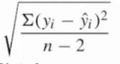 <p>average distance from ŷ to actual y is s (units for y)</p>