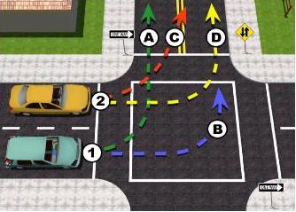 <p><span>When turning left from a one way street onto a two way street you should:</span></p>