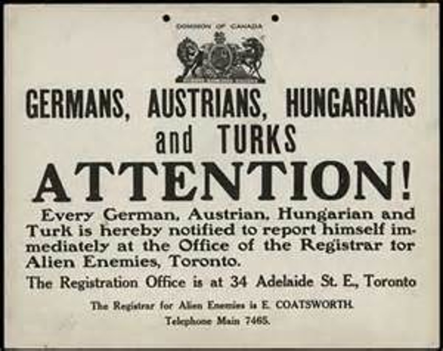 <p>label assigned in WWI and WWII to people from countries that were at war with Canada. The rights of enemy aliens were sometimes restricted, and some even interned in camps.</p>