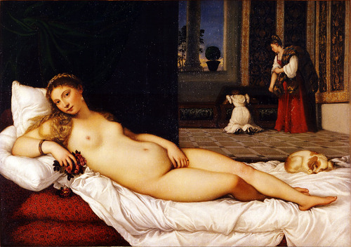 <p>-1538 -Oil on canvas -Titian -made more duke of Urbino -standardized way to depict nude women from this point on -*quartazine (don&apos;t know how to spell): basically a hoe -chub was considered attractive</p>