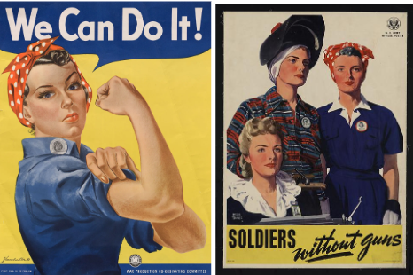 <p><span>Symbol of feminism because woman joined the workforce, taking on job which were traditionally done by men</span></p>