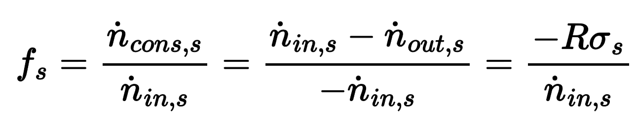 <p>how much of the reactant reacts in the system relative to how much is introduced </p>