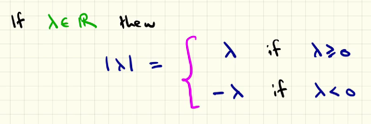 <p>as we can se this was the very simple and first things we were tought when we learnt the module of a real number.</p><p>For example if lambda is -3, the module would be 3 since it’s less than 0</p>