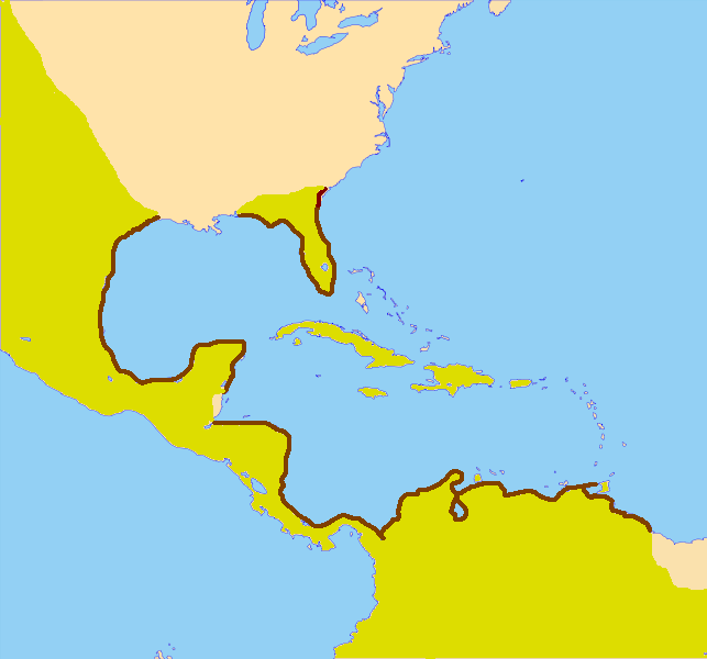<p><span><span>the land in the Americas that circled the Caribbean Sea plus the Gulf of Mexico - Florida, Central America and upper South America</span></span></p>