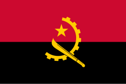 <p>República de Angola (Republic of Angola) </p><p>(derived by the Portuguese from the title ngola held by the kings of Ndongo and Matamba)</p>
