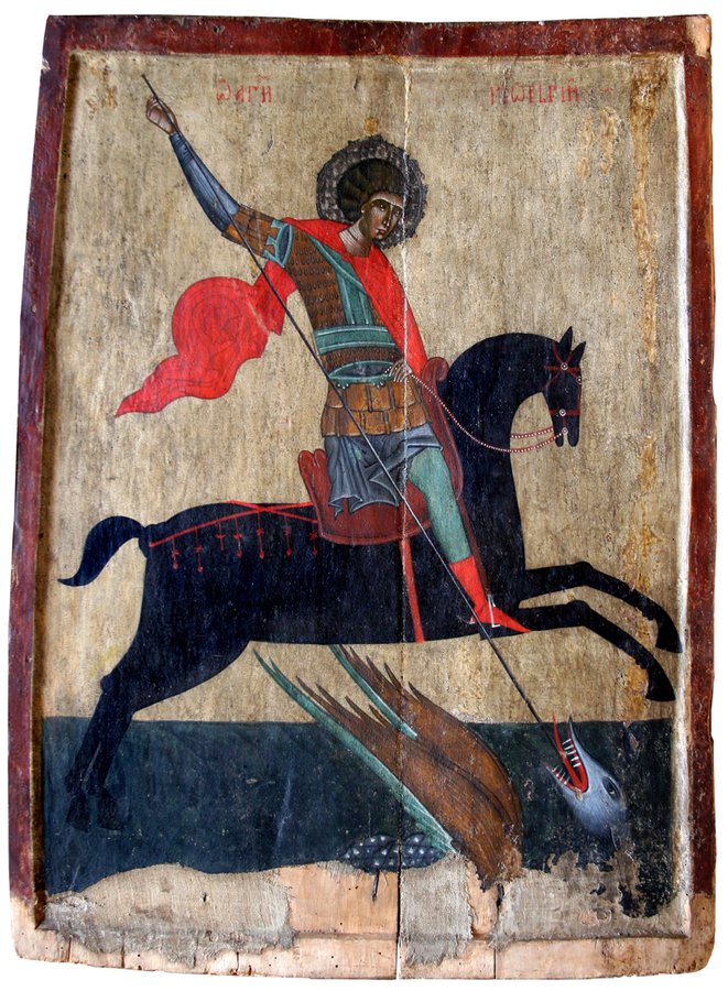 <p>Ікона святого Юрія Змієборця із с.Станилі, поч.14 ст.</p>