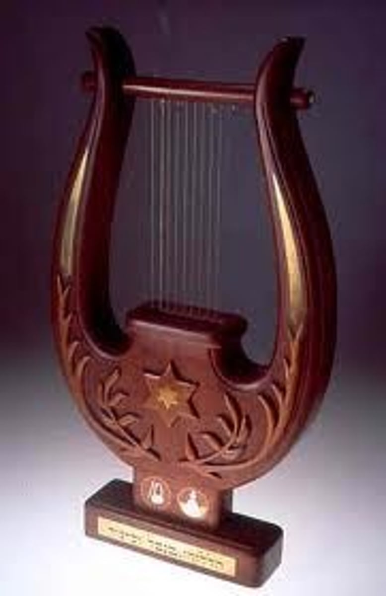 <p>Small harp, string instrument</p>