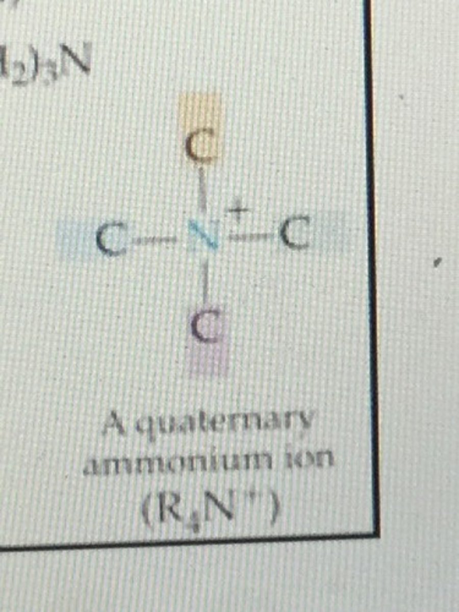 <p>[Nucleophilic substitution]</p><p>Tertiary amine (e.g. CH₃CH₂N(CH₂CH₃)CH₂CH₃), heat</p><p>Produces an ammonium ion</p>