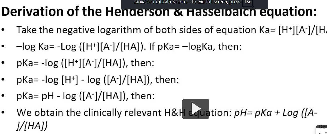 <p>use pKa or pH to calculate the concentration of the conjugate base, acid, and the proton concentration in the solution. </p>