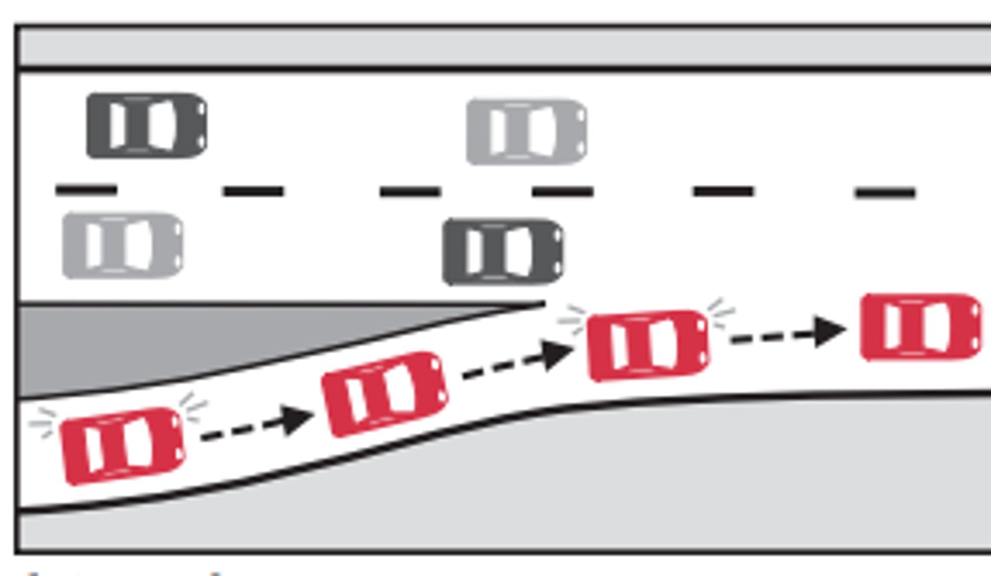 <p>"Expressway" means any divided highway where traffic moves in one direction on two or more lanes. You normally enter or exit the expressway on ramps (controlled-access). The speed limit is normally 55 mph (88 km/h), but can be posted at 65 mph (100 km/h) in some rural areas. Examples or expressways are the New York State Thruway, major interstate routes and parkways.</p><p>Before you travel on an expressway, identify your entrance and exit points on a road map. Know where to get on and off the expressway and be prepared to get into the correct lanes for your entrance and exit. If you enter an expressway going a different direction than you intended, or at the wrong exit, stay on the expressway until the next exit. After you exit the expressway, you can figure out where you need to go and (if necessary) get back on the expressway. IT IS DANGEROUS to back up on an entrance or exit ramp, or to try to cross a median.</p><p>Unless there is a STOP or YIELD sign or traffic light on the entrance ramp, use the ramp to accelerate to expressway speed and blend with traffic. Signal, then look over your shoulder for traffic already on the expressway. If necessary, slow down to safely merge into traffic.</p><p>If the entrance lane is too short to allow acceleration to expressway speed, the safest method to enter is to stop and wait for a large space in traffic. Then enter the expressway and accelerate quickly. To avoid conflicts with other entrance lane traffic, stop when necessary and merge into expressway traffic as soon as possible.</p><p>As you drive on the expressway, make sure to signal all lane changes and check over your shoulder to make sure you will not cut off any vehicles behind you. Make sure your directional signal goes off after you change lanes.</p><p>Remain alert for traffic that enters ahead. If possible, move from the right lane when you</p>