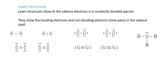 <p>They only show the valence electrons in a covalently bonded molecule</p>