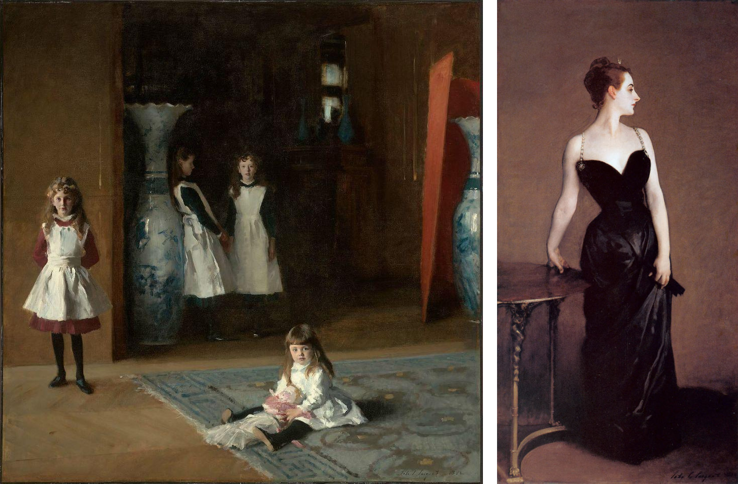<ul><li><p><span>known for his depictions of high society figures in Paris, London, and New York</span></p></li><li><p><span><strong>The Daughters of Edward Darley Boit</strong></span></p></li><li><p><span><strong>Portrait of Madame X</strong></span></p></li></ul><p></p>