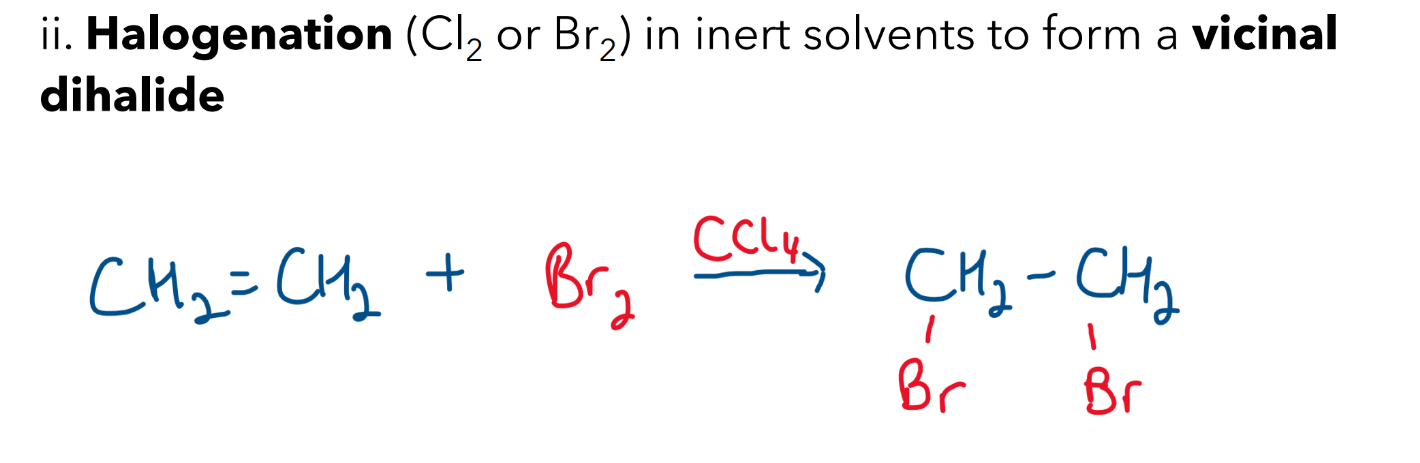 <ul><li><p>CCl4 - inert solvent </p></li></ul><p></p>