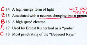 <p>Gamma is a high energy form of light</p><p>Beta is a high speed electron, associated with neutron changing into proton</p><p>alpha used by ernest rutherford as “probe”</p><p>Gamma is the most penetratng of the “bequerel rays”</p>