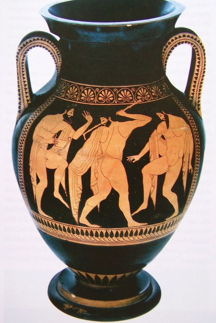 <p>Three Revelers Amphora</p>