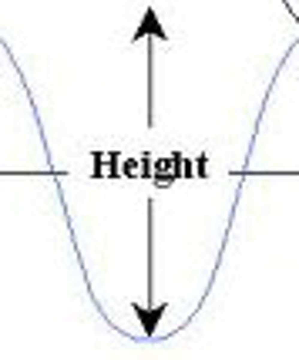 <p>measured vertically from trough to crest</p>
