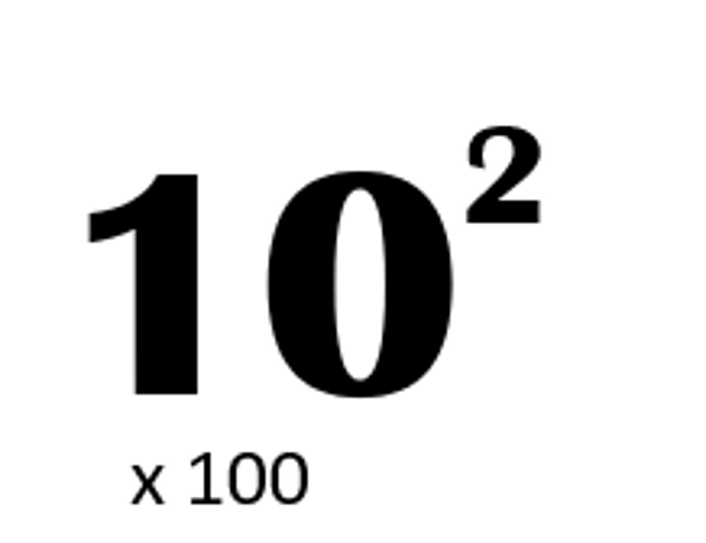 <p>10^2 or 100</p>