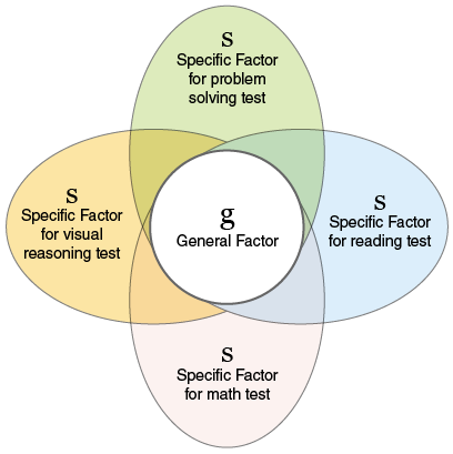 used and developed factor analysis (identifies clusters of related items), focused on the importance of general intelligence (g)