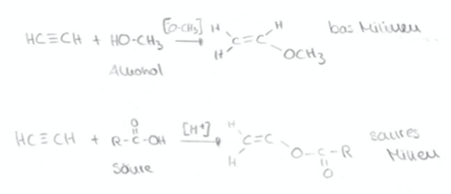 <p>Alkyne + CO + Ni catalyst --> unsaturated acid</p>