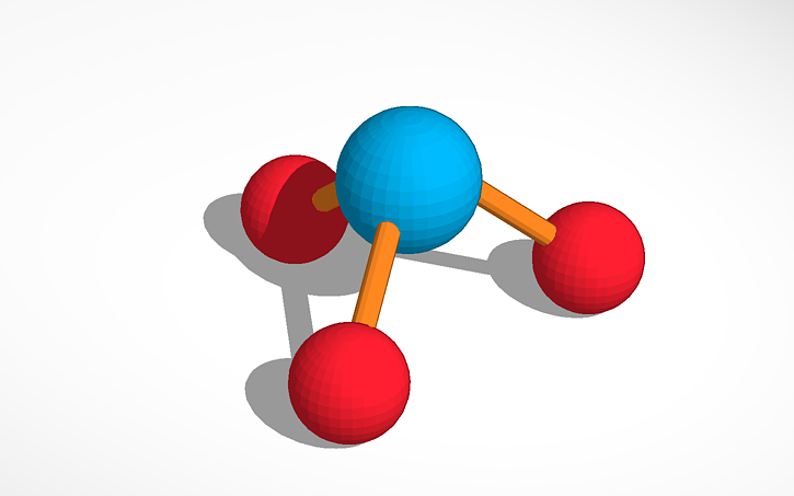 <p>3 atoms are attached to a central atom (not flat)</p>