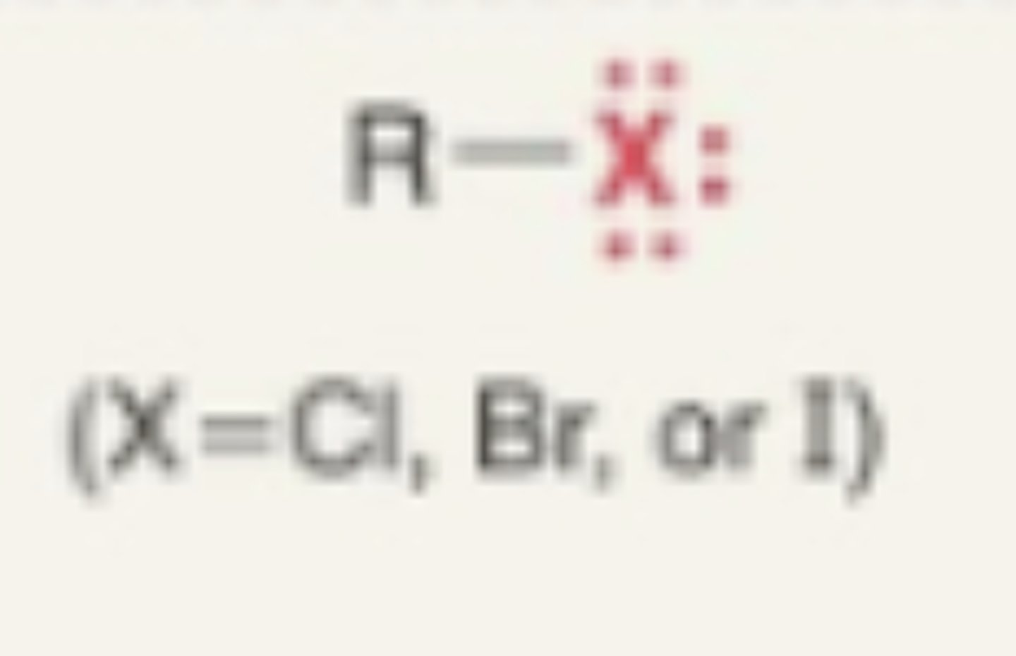 <p>- X (7a halogen) + carbon</p>