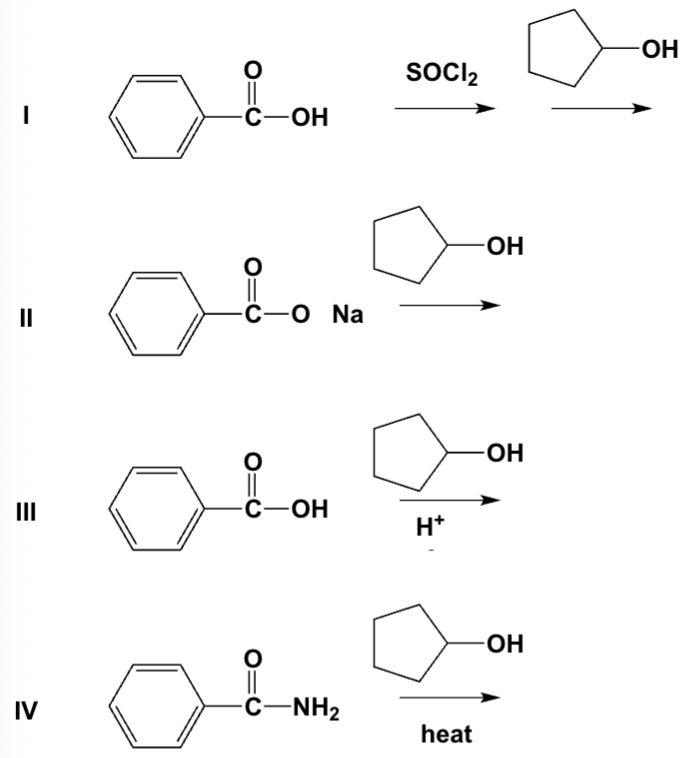 <p>Which reactions can be used to prepare an ester?</p>