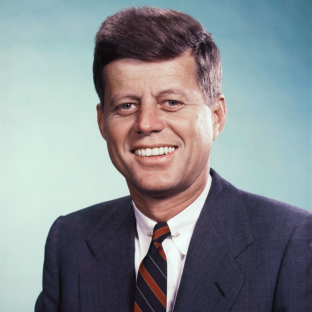 <p>John F. Kennedy <span data-name="peace" data-type="emoji">☮</span><span data-name="new" data-type="emoji">🆕</span><span data-name="placard" data-type="emoji">🪧</span></p>