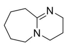 <p>Strong base<br>Weak nucleophile</p>