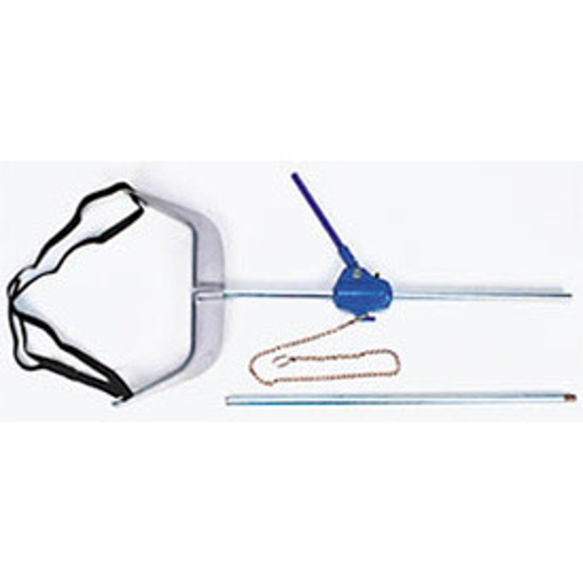 <p>Device the fits across a cows back thighs below the vulva with a left rod with a ratchet running its length chains fir to calf's feet</p>