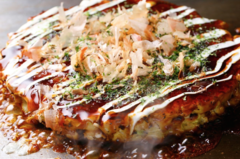 okonomiyaki (savoury Japanese pancake)