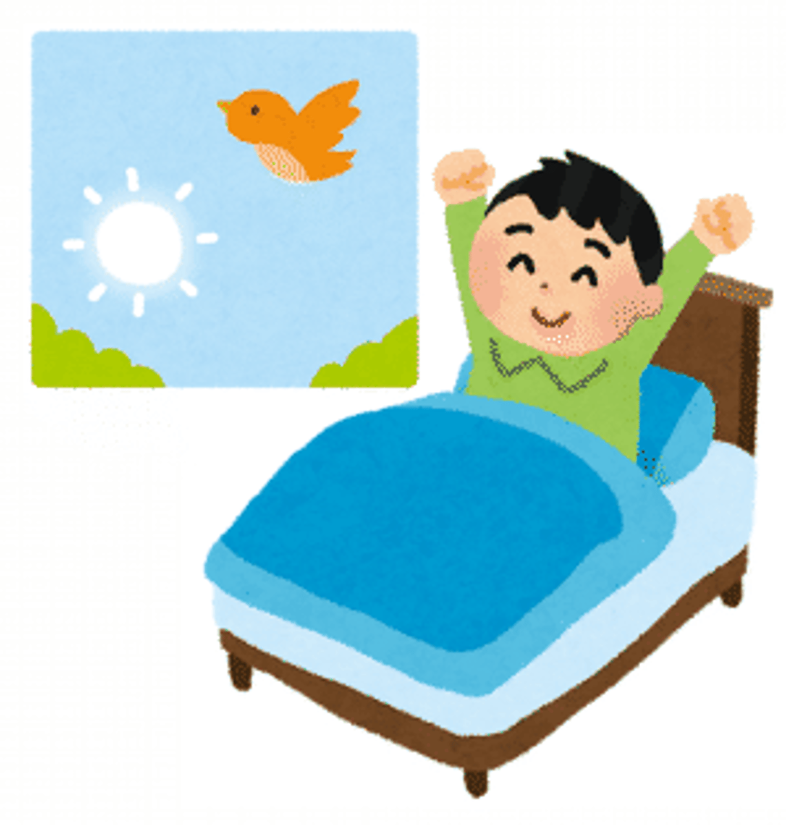 <p>（が）おきる・おこる</p><p>thức dậy, xảy ra</p>
