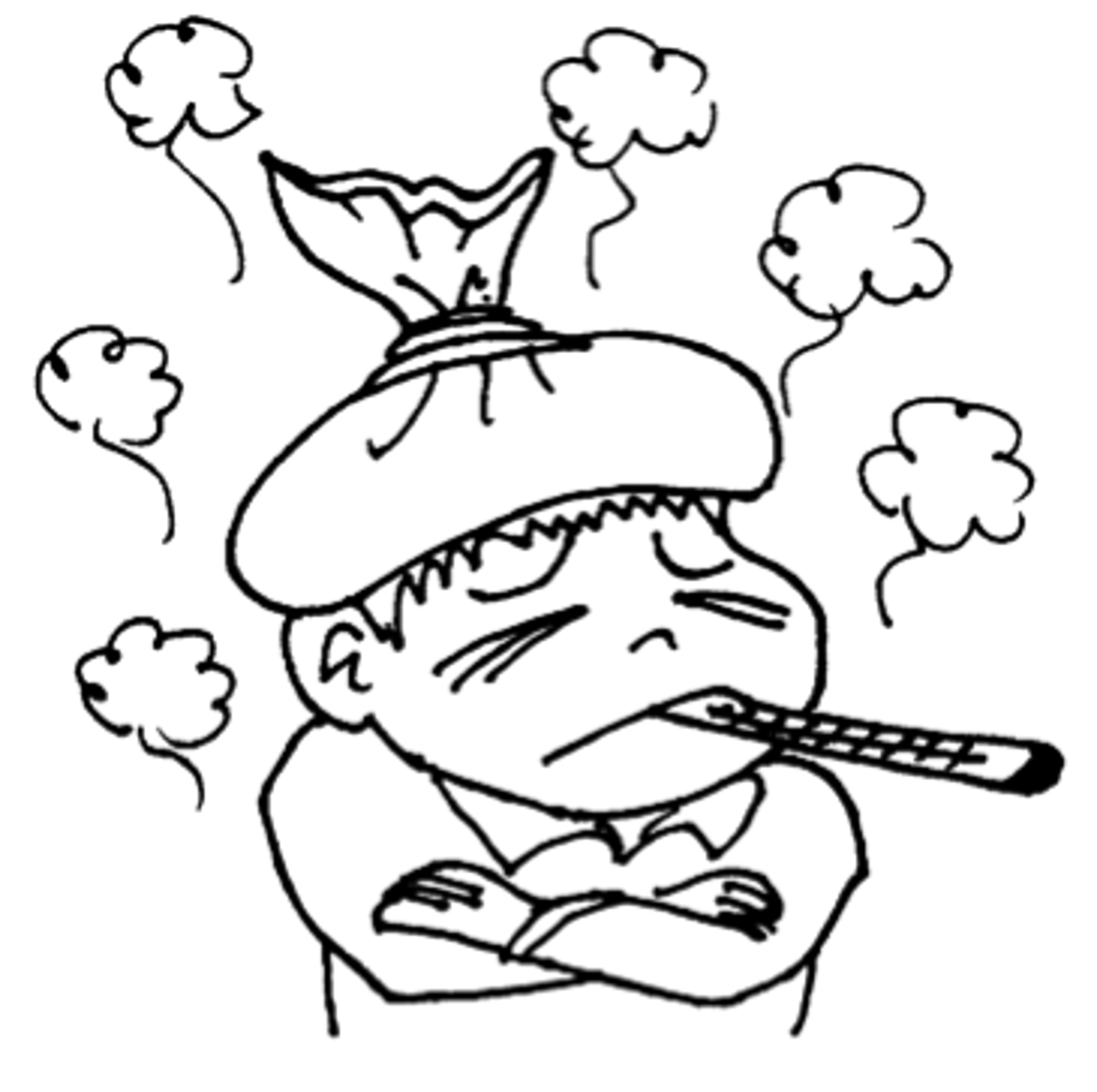 <p>to have a fever</p>