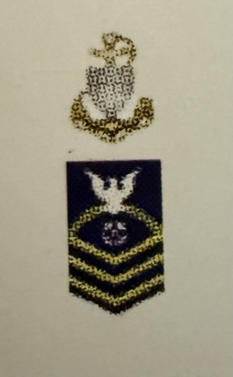 <p></p><ul><li><p><strong>Collar Device:</strong> Zero One Gold Anchor</p></li><li><p><strong>Sleeve Insignia:</strong> Zero Three Gold Chevrons Below Zero One Gold Rocker</p></li></ul><p></p>