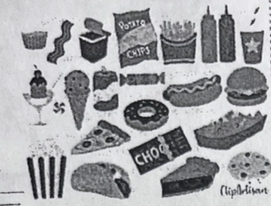 <p>the junk food </p>