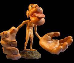 <p>Weird statue made by Penfield that shows the proportion of how many nerves are directed to each part of the body.</p>
