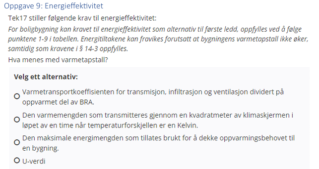 <p>(Introduksjonsoppgaver: bank) Hva menes med varmetapstall?</p>