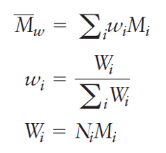 <p><span>The weight-average molecular weight is calculated using the weight fraction of the chains within the selected size ranges</span></p><p></p>