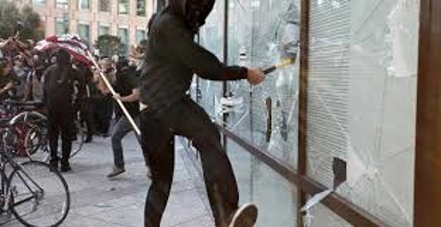 <p>when someone destroys things for no particular reason.</p>