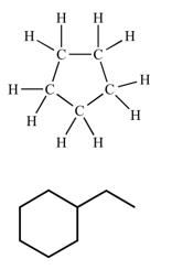 Alkanen in een ringstructuur

Algemene formule: CnH2n
