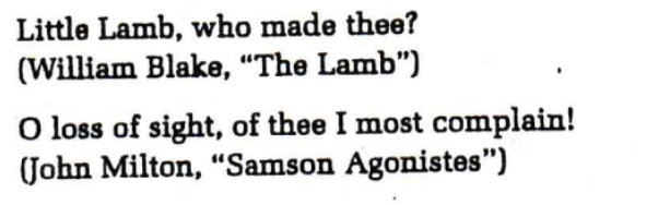 <p>an address to a person or personified object not present</p>