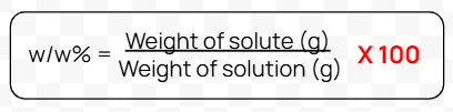 <ul><li><p>shows the percent of the solute </p></li></ul><p></p>