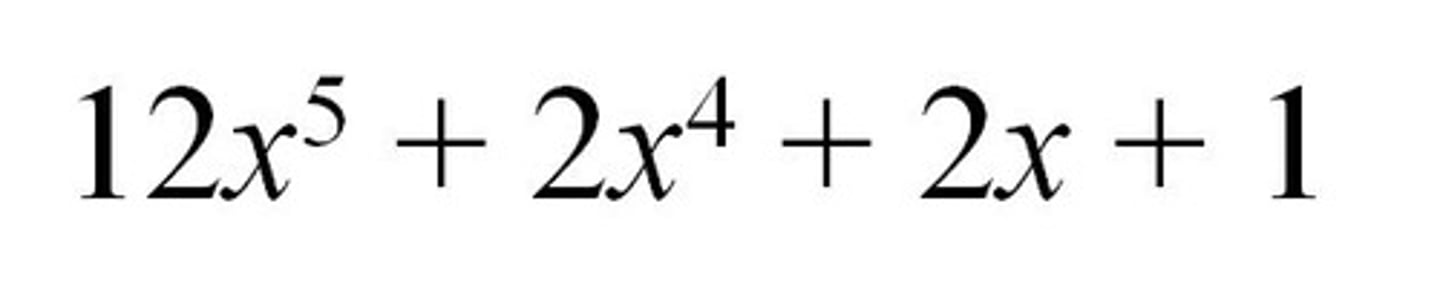 <p>a polynomial with a degree of 5</p>