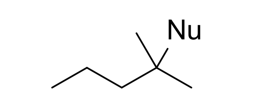 <ul><li><p>mechanistic notes: racemic product, solvents like H2O, ROH, RNH2 (neutral amines) as nucleophile</p></li><li><p>notes: SN1, occurs w/ E1, favored at lower temps</p></li></ul><p></p>